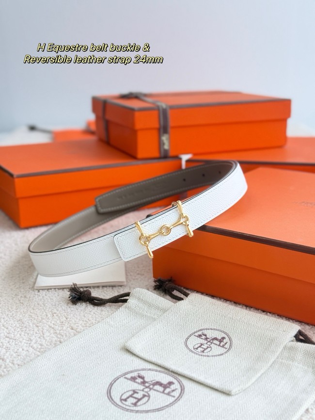 Hermes Swift calfskin double-sided leather belt 66031