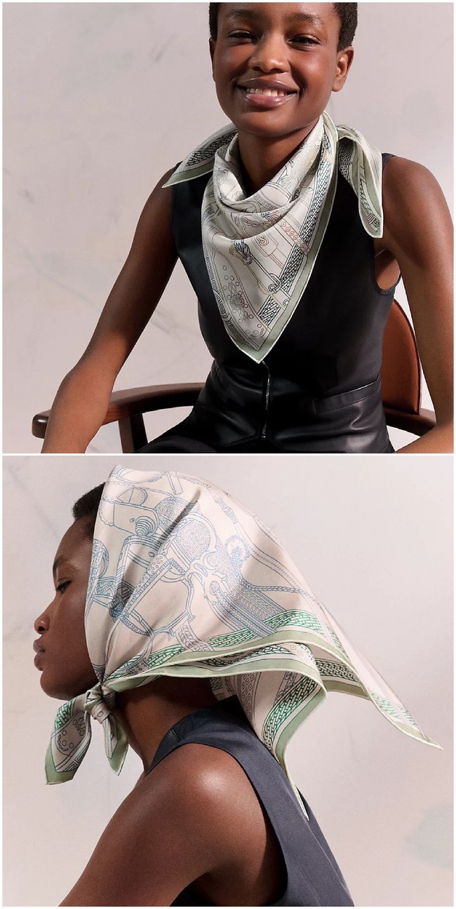 Hermes 90 Square Scarf Silk Twill KY156