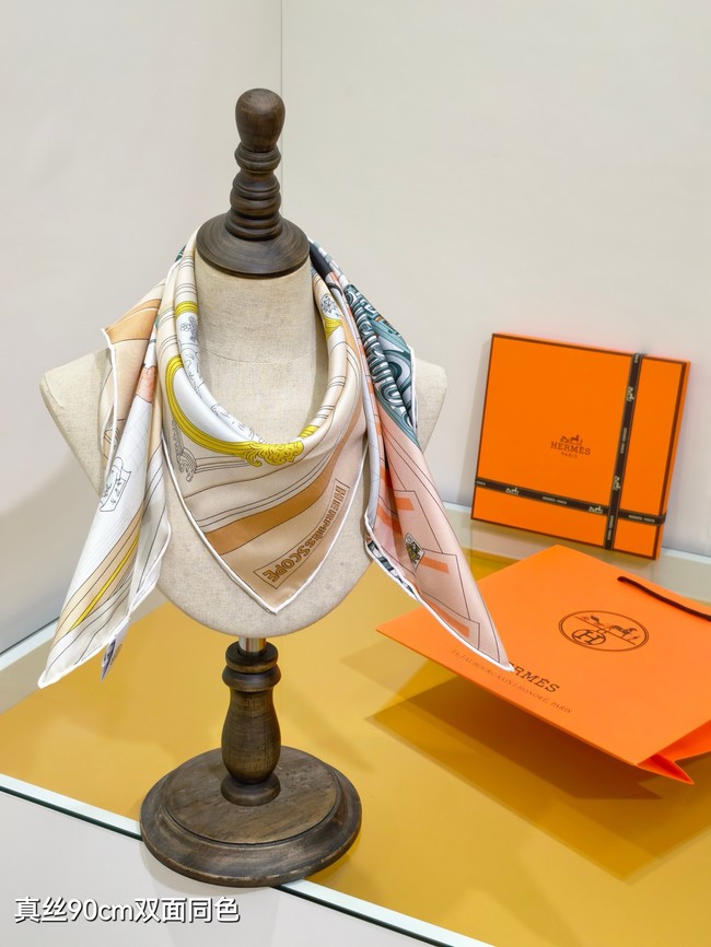 Hermes 90 Square Scarf Silk Twill KY163