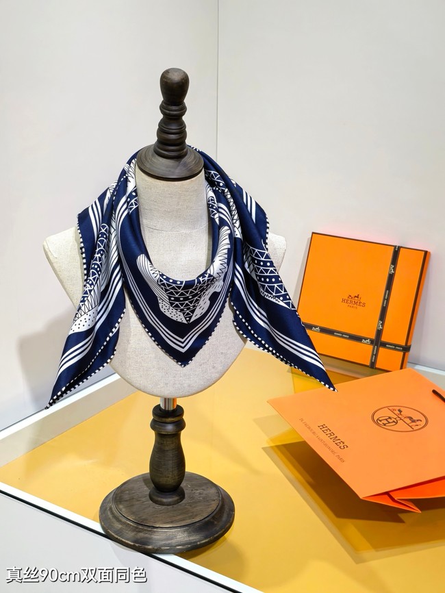 Hermes 90 Square Scarf Silk Twill KY170
