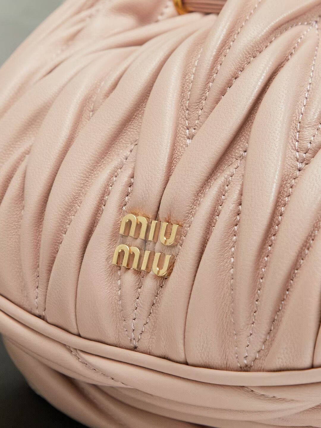 MIU MIU Matelasse Nappa Original Leather Bag 5ND022 Light Pink