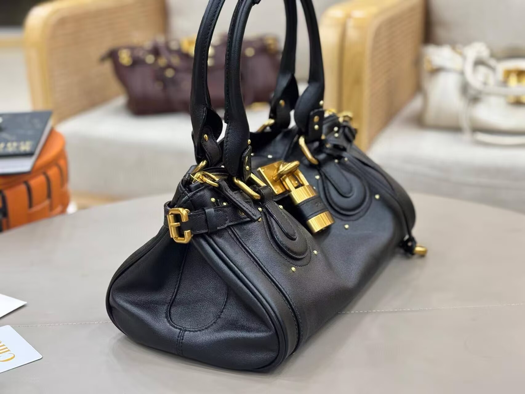 Chloe Original Leather Handle Bag C63202 Black Chloe Original Leather Handle Bag C63202 Black
