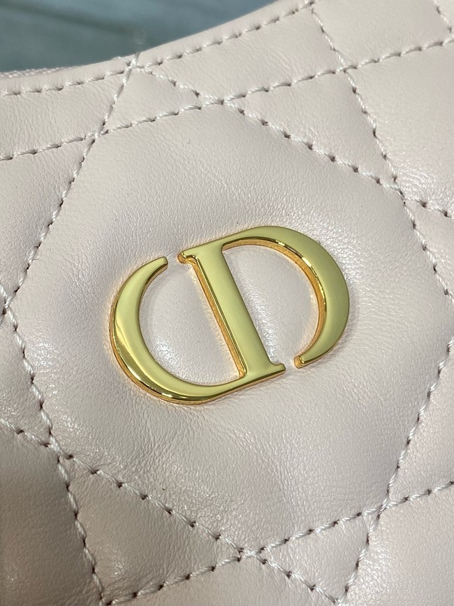 Miss Caro Diorling Mini Bag with Chain Powder Pink Macrocannage Lambskin S5253U