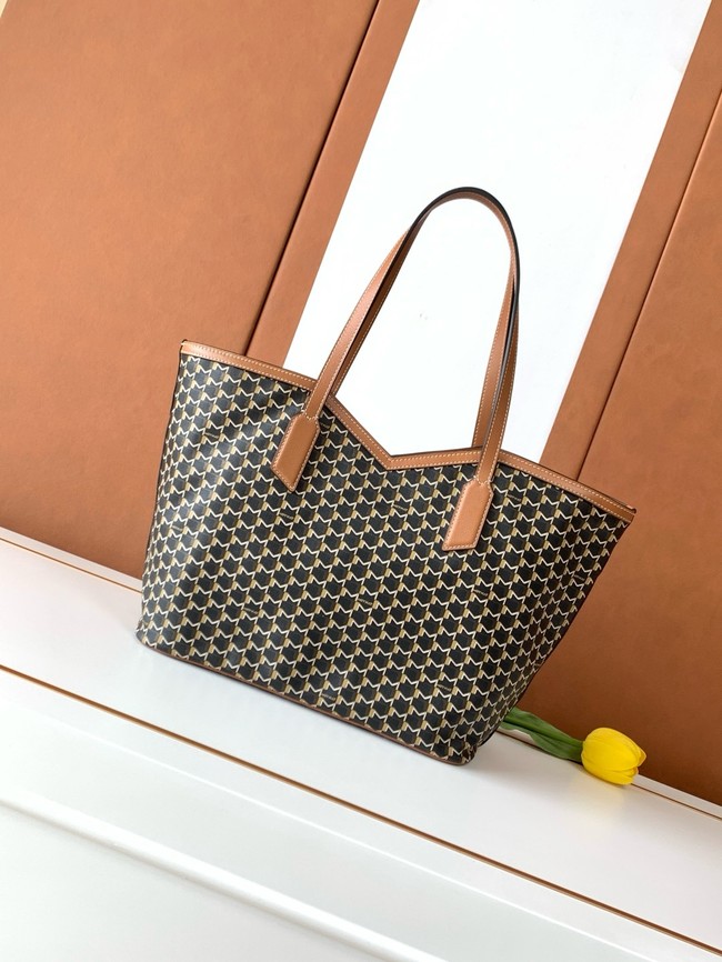 Goyard Calfskin Leather Tote Bag MM M8002 black&brown