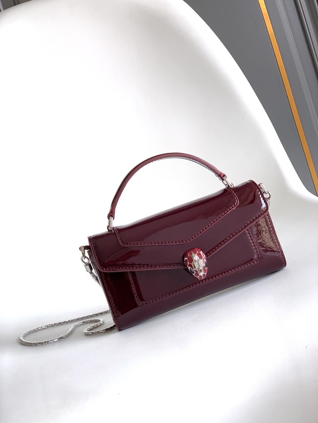 Bvlgari Serpenti Forever leather crossbody bag 289688 burgundy