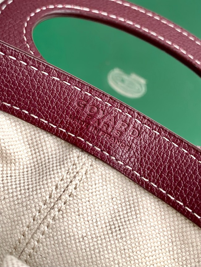 Goyard Calfskin Leather Tote Bag PM 00249 burgundy