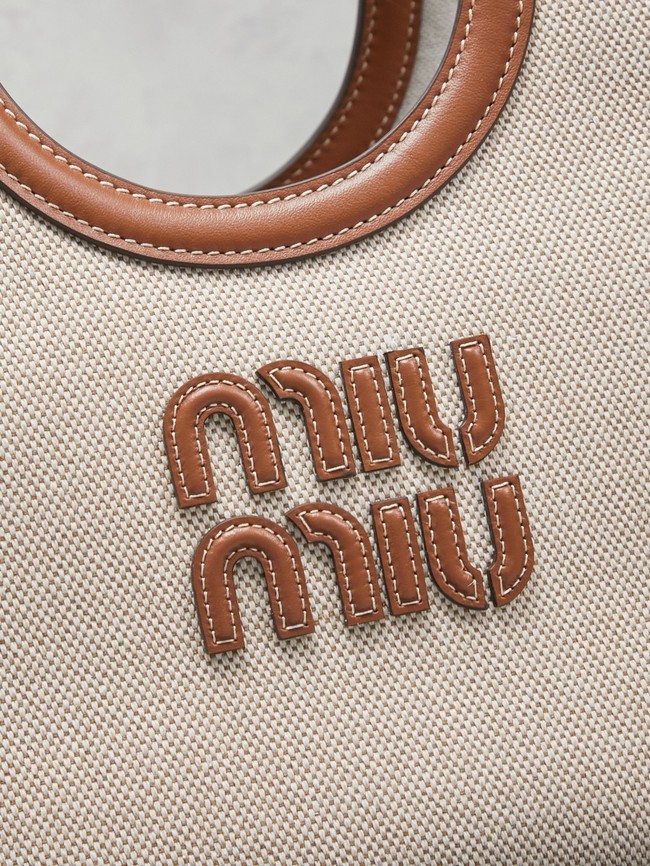 MIUMIU IN canvas&Leather Shoulder Bags 5GB288 Beige
