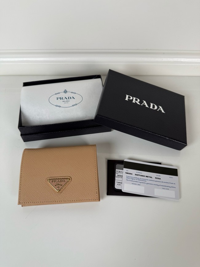 Prada Card Holder Wallet 1M0204 Apricot