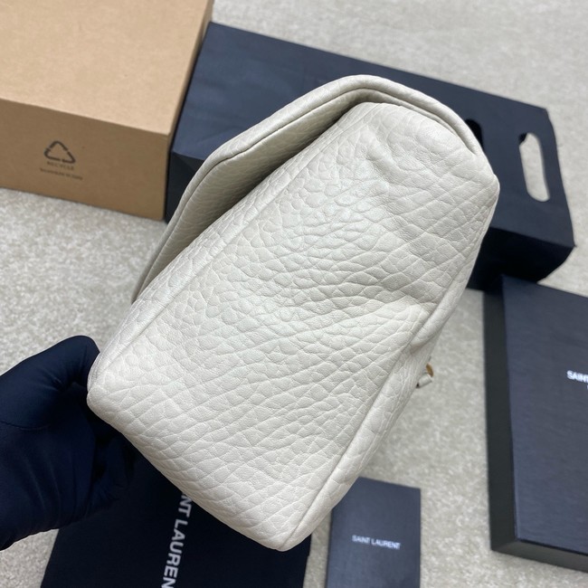 Saint LaurentCALYPSO SMALL IN GRAINED LAMBSKIN 734153 BLANC VINTAGE