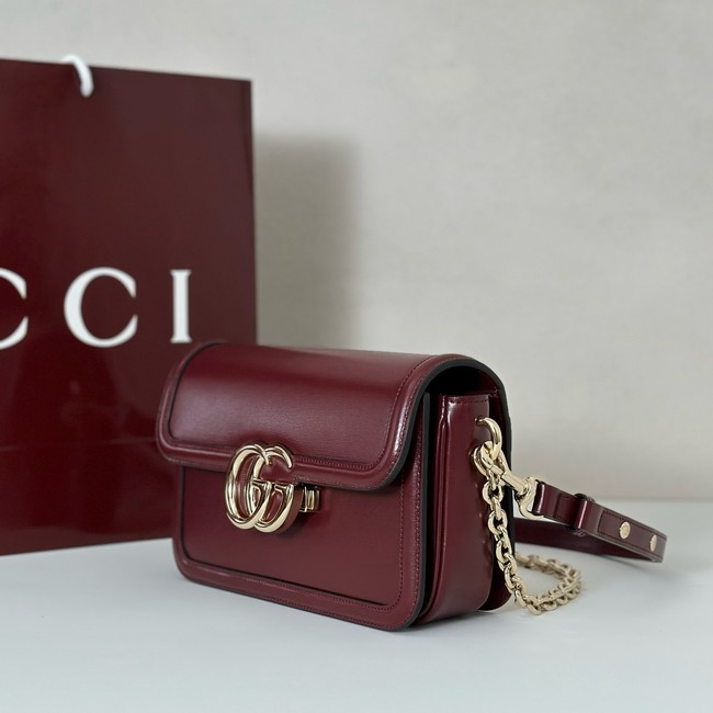 Gucci GG Marmont small shoulder bag 826761 Rosso Ancora red