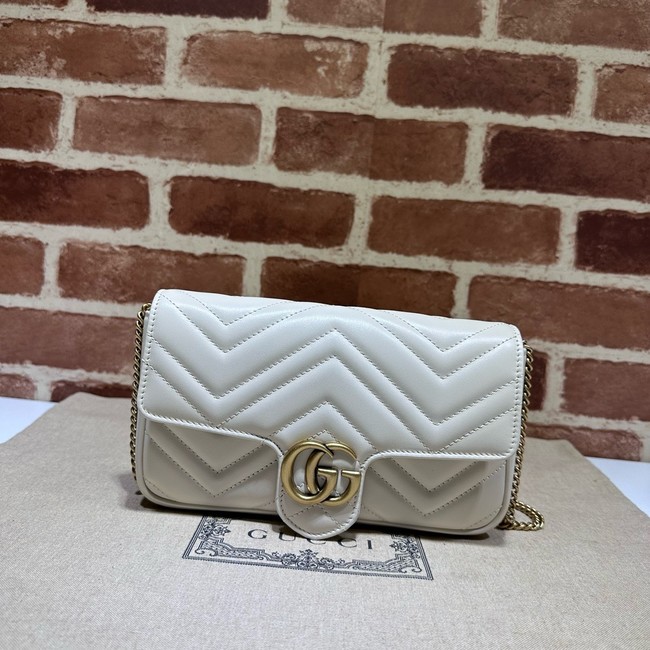 Gucci GG Marmont small shoulder bag 751526 Variation white leather
