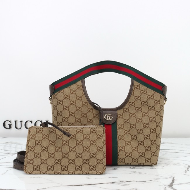 Gucci Giglio small tote bag 860845 beige and brown GG canvas