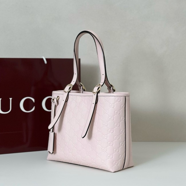 Gucci GG Emblem medium tote bag 847456 pink
