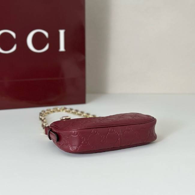Gucci GG Emblem mini shoulder bag 847091 Rosso Ancora red