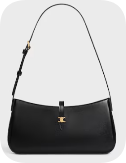 Celine TINA SHOULDER BAG IN shiny calfskin 123053 black Celine TINA SHOULDER BAG IN shiny calfskin 123053 black