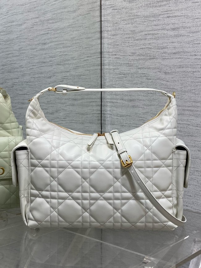 Dior Large D-Dream Bag Macrocannage Lambskin M6322 Latte