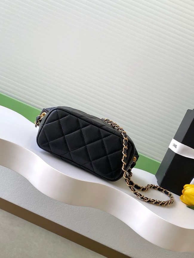 Chanel Lambskin Hobo Handbag AS5898 black