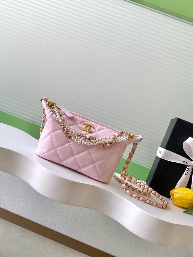 Chanel Lambskin Hobo Handbag AS5898 pink