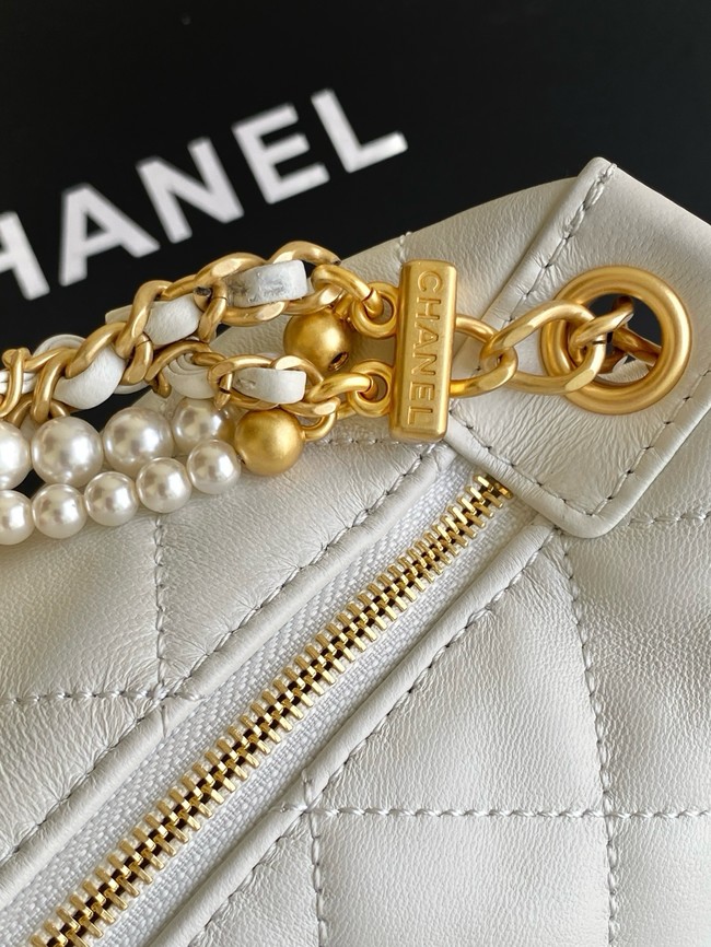 Chanel Lambskin Hobo Handbag AS5898 white