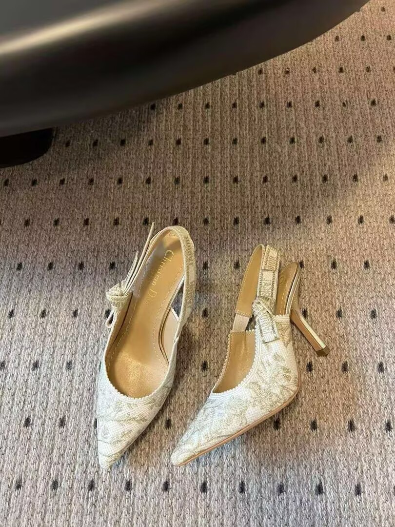 JAdior Slingback Pump Cotton Embroidered KCV367DLN-6 JAdior Slingback Pump Cotton Embroidered KCV367DLN-6