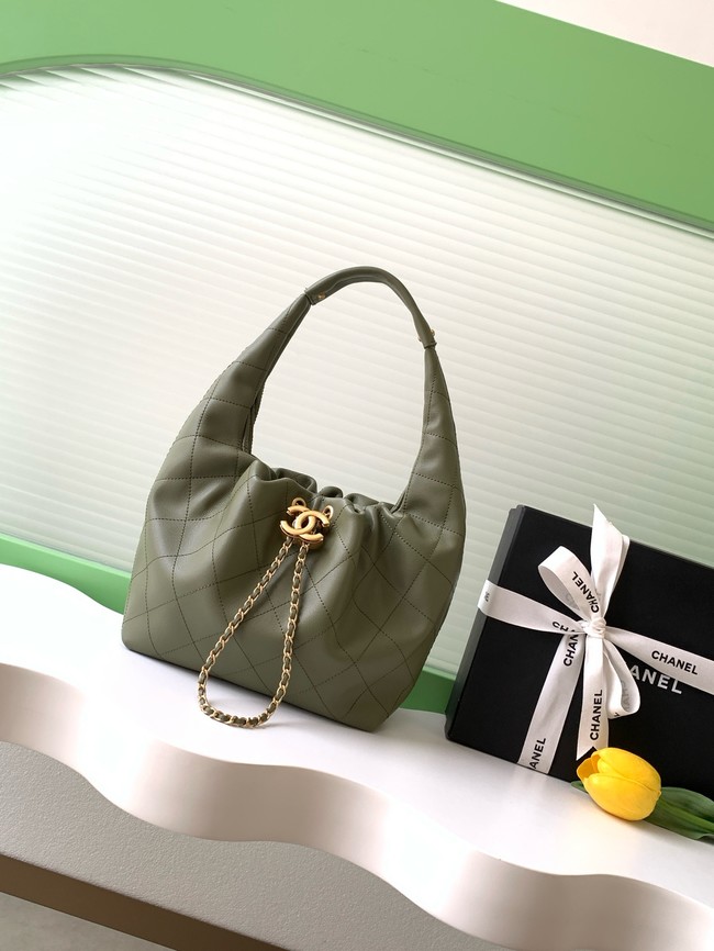 CHANEL Hobo Handbag AS5976 green
