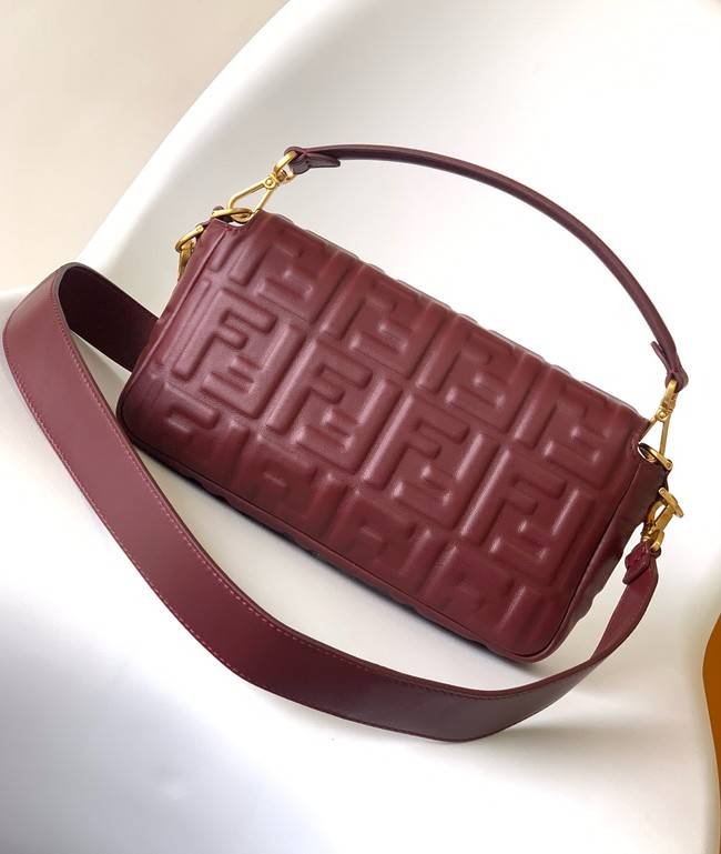 Fendi Baguette Medium Bag 8BR600 burgundy