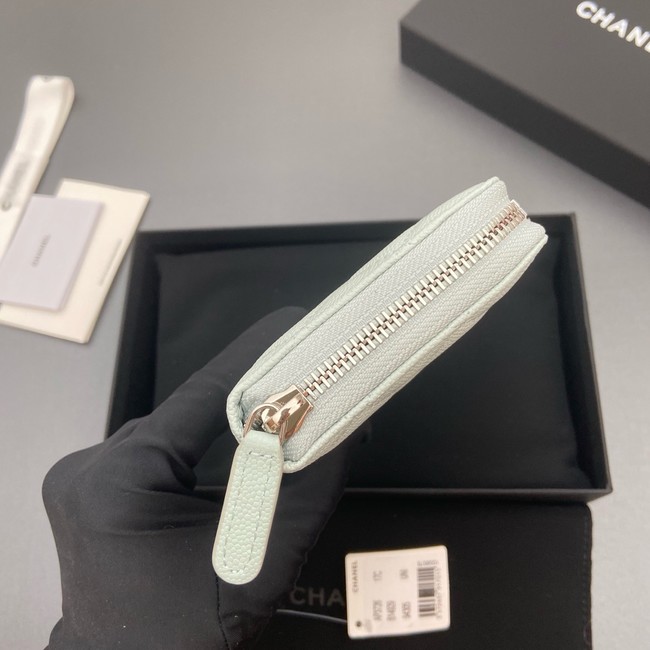 Chanel Classic Zipped Wallet 3726 light blue