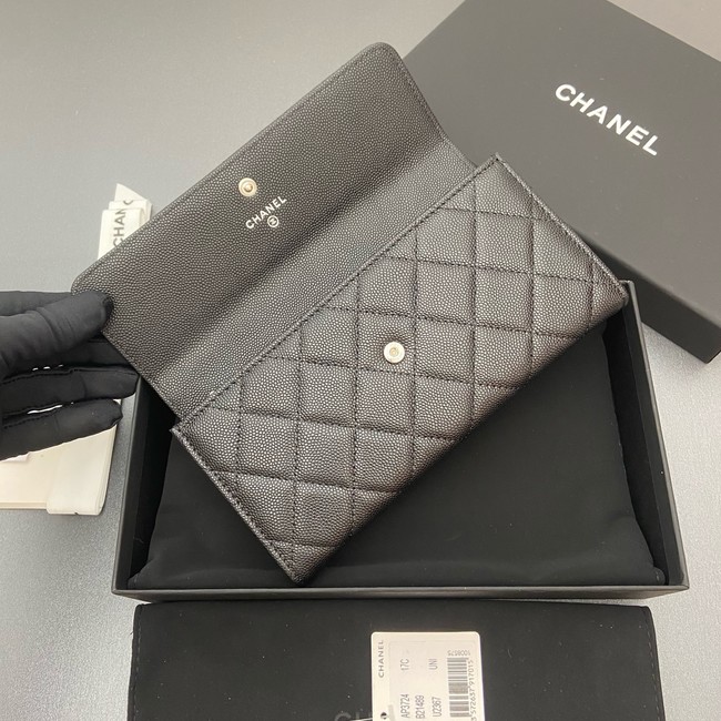 Chanel Long Flap Wallet AP3724 black