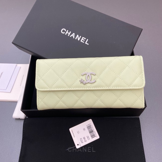 Chanel Long Flap Wallet AP3724 light green