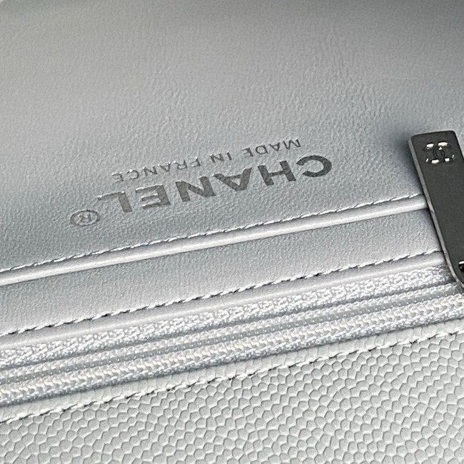 CHANEL Clutch With Chain AS2701 light blue&Silver Metal