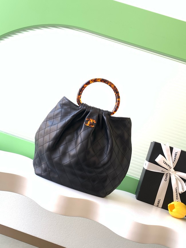 CHANEL Hobo Bag Lambskin AS6010 black
