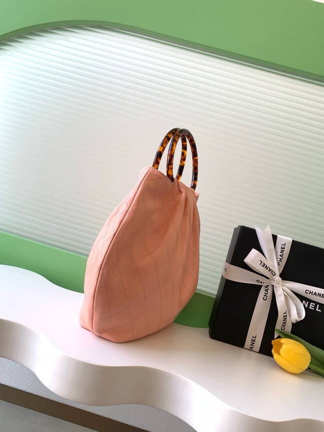 CHANEL Hobo Bag Lambskin AS6010 pink