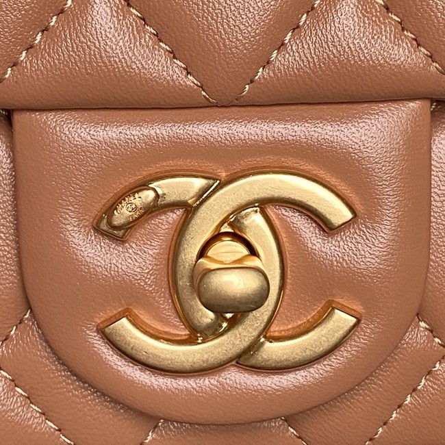 CHANEL Mini Flap Bag AS5758 Camel&gold Metal