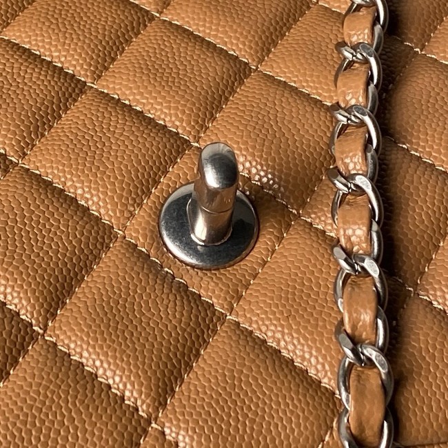 CHANEL Mini Flap Bag with Top Handle AS5702 brown&Silver Metal