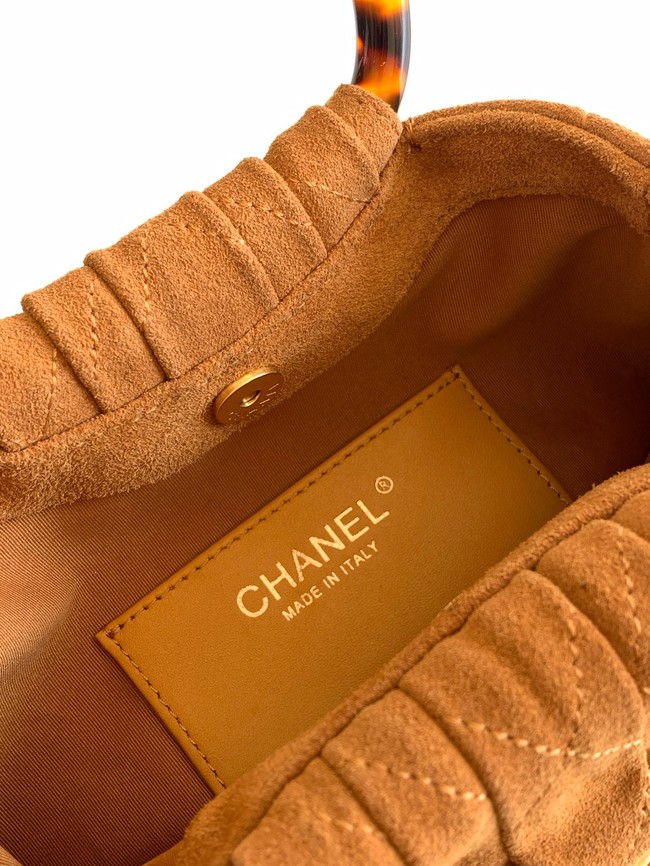 CHANEL Suede Small Hobo Bag AS6022 Camel