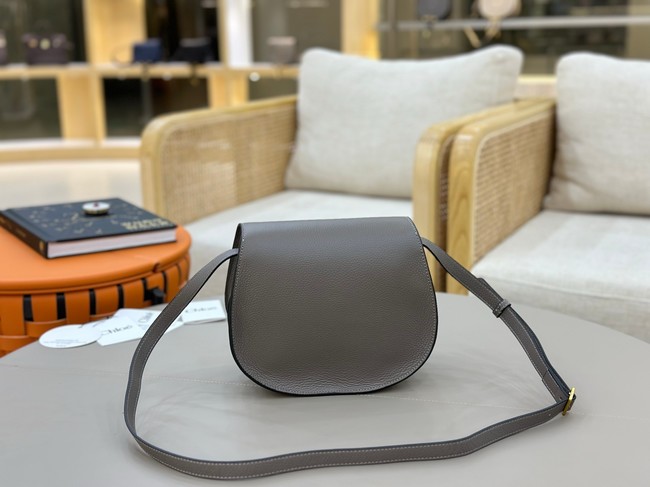 Chloe Grained Calfskin MARCIE saddle bag 31054 dark gray