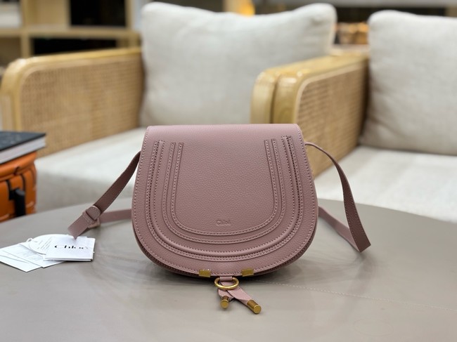 Chloe Grained Calfskin MARCIE saddle bag 31054 pink