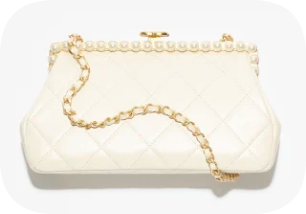 CHANEL Clutch Pearly Lambskin AS5912 Light Beige