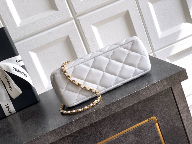 CHANEL Clutch Pearly Lambskin AS5912 Light Beige