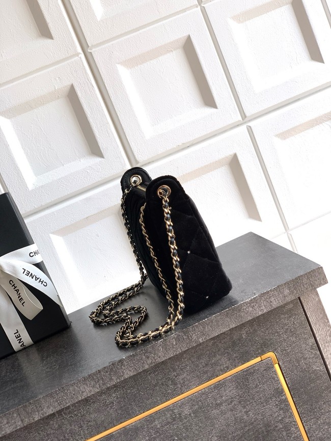 CHANEL velvet Shoulder Bags AP4861 black