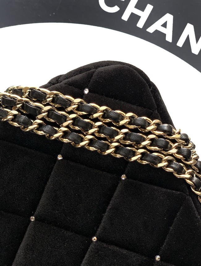 CHANEL velvet Shoulder Bags AP4861 black