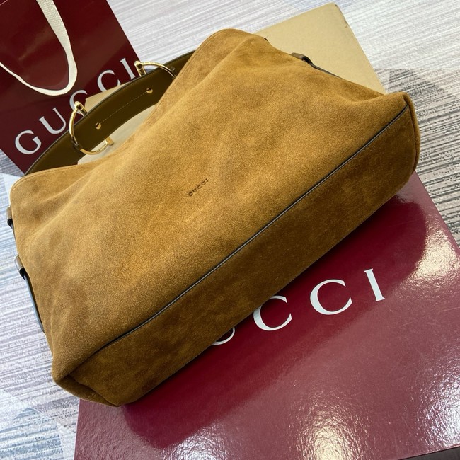 Gucci Beatrix medium tote bag suede 850926 brown