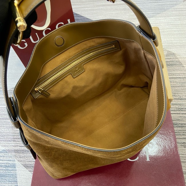 Gucci Beatrix medium tote bag suede 850926 brown