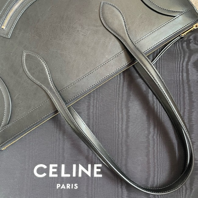 Celine FLAT CABAS NEW LUGGAGE IN GLOSSY CALFSKIN 123963 black