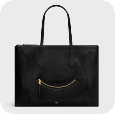 Celine FLAT CABAS NEW LUGGAGE IN GLOSSY CALFSKIN 123963 black