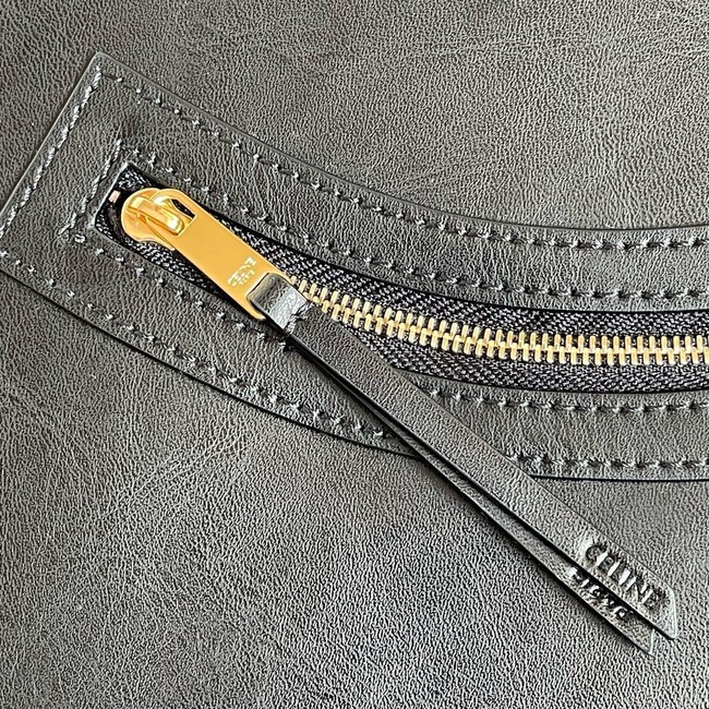 Celine FLAT CABAS NEW LUGGAGE IN GLOSSY CALFSKIN 123963 black