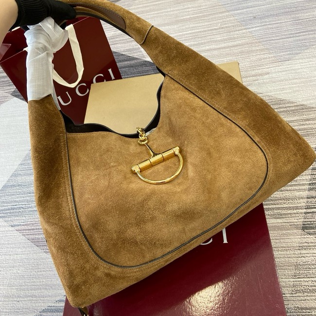 Gucci Softbit maxi shoulder bag 837466 Variation brown suede