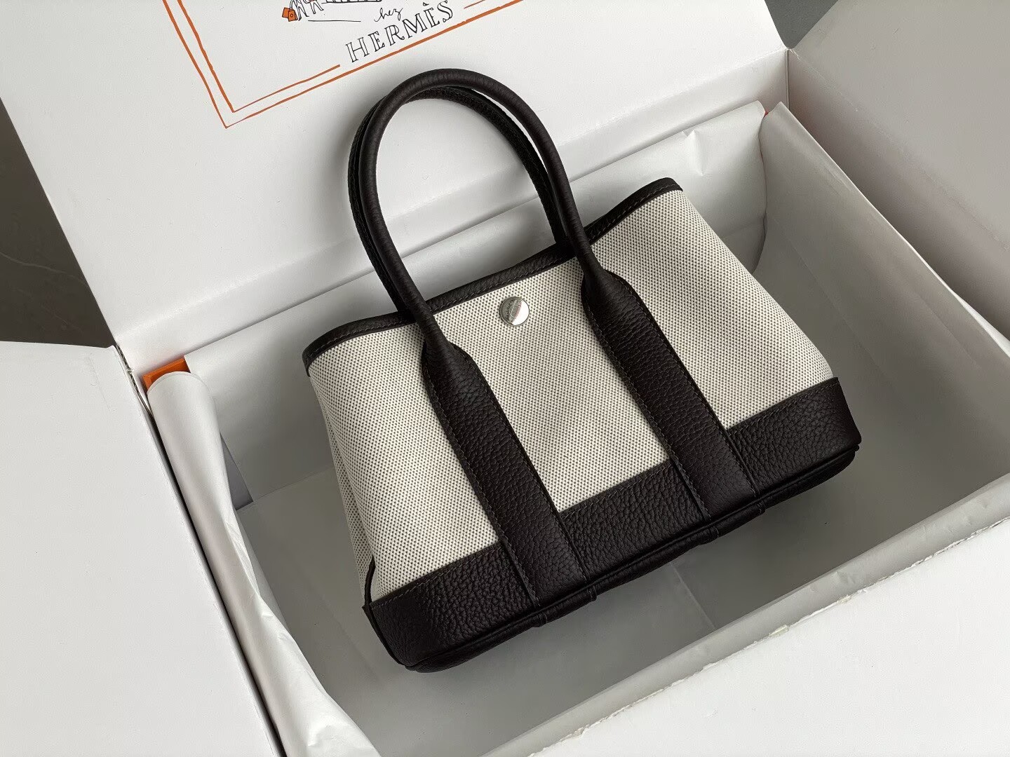 Hermes Mini Garden Party Tote Bags H3673 Black