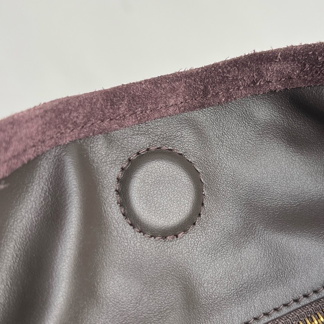 Bottega Veneta Hop calf leather Suede 796262 Dark barolo