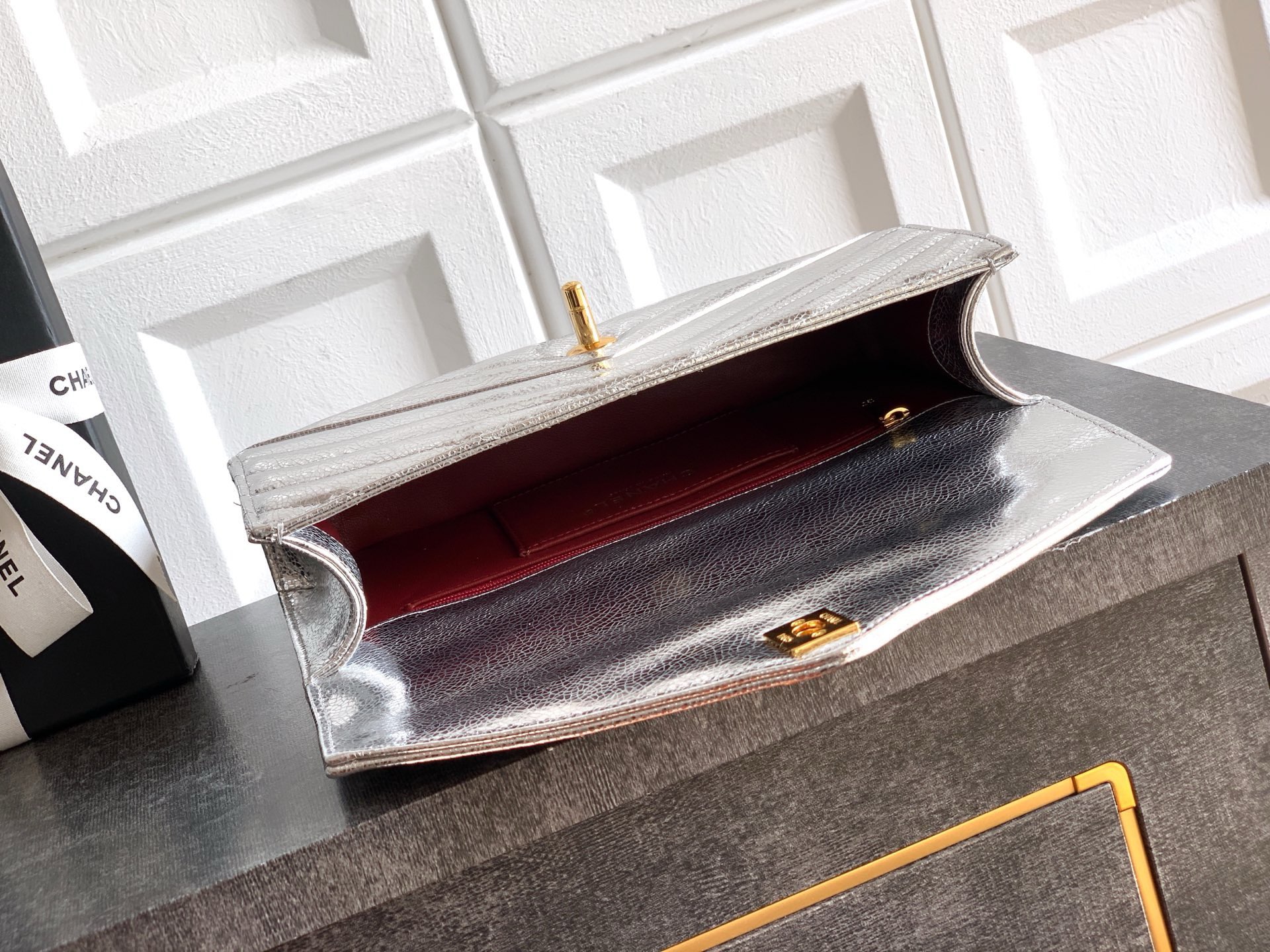 Chanel Original Leather 26X C6044 Silver